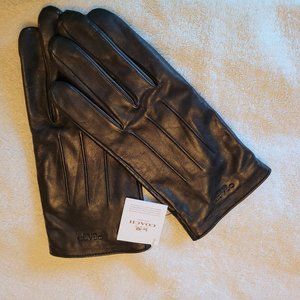 Men's COACH black leather gloves in size XL